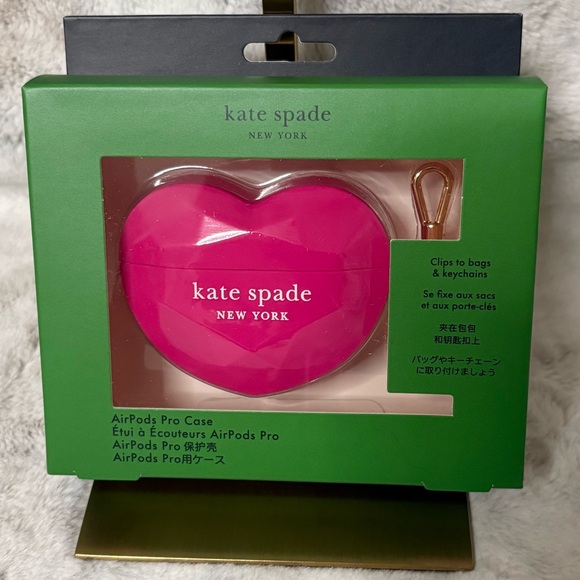kate spade ♠️ Pink Heart AirPods Pro Case - Picture 1 of 4